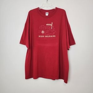 New Orleans French Quarter embroidered‎ deep red t-shirt 3XL